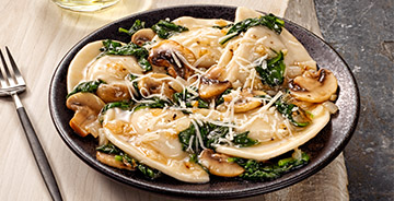 Baby Spinach and Mushroom Pierogies