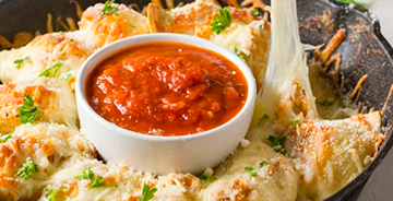 Cheesy Garlic Pull Apart Pierogies